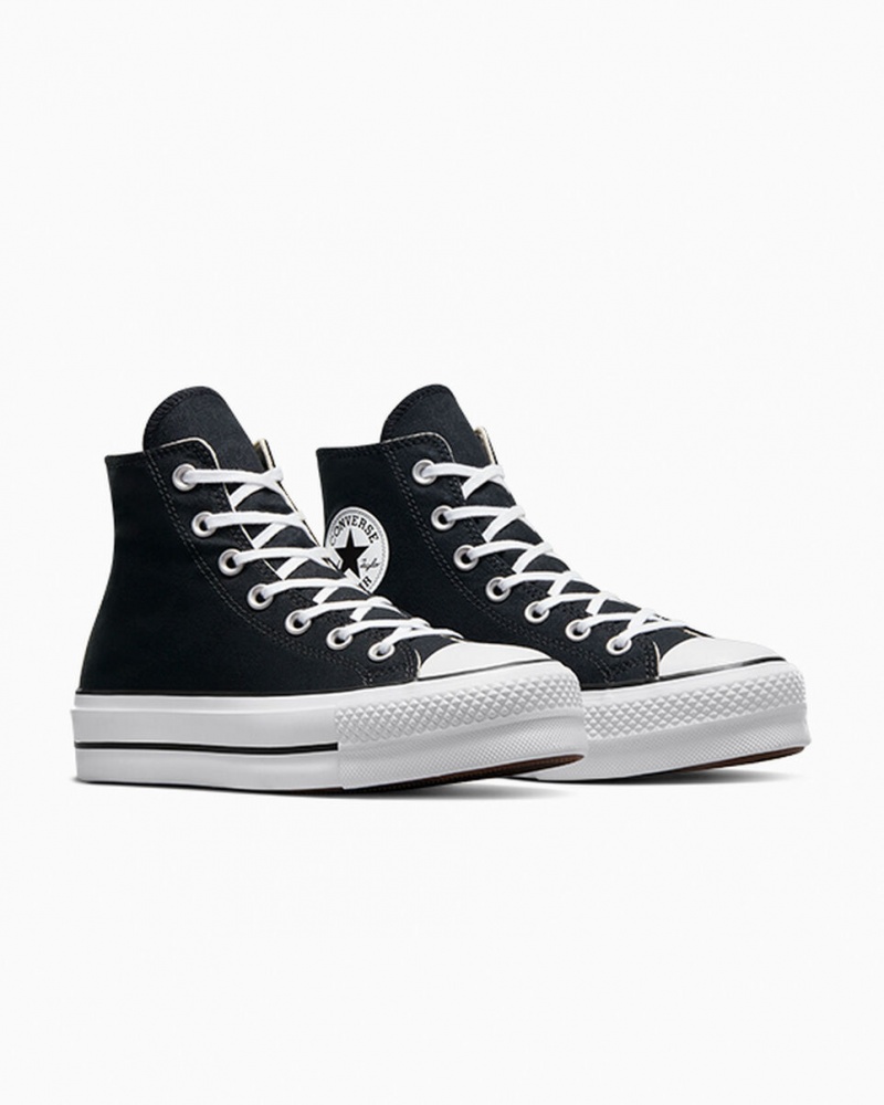 Converse Chuck Taylor All Star Lift Plateforme Noir Blanche Blanche | QU5941632