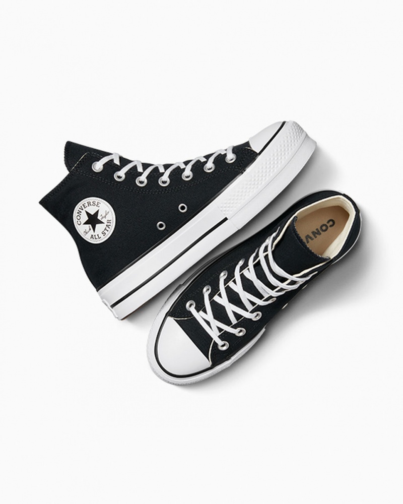 Converse Chuck Taylor All Star Lift Plateforme Noir Blanche Blanche | QU5941632