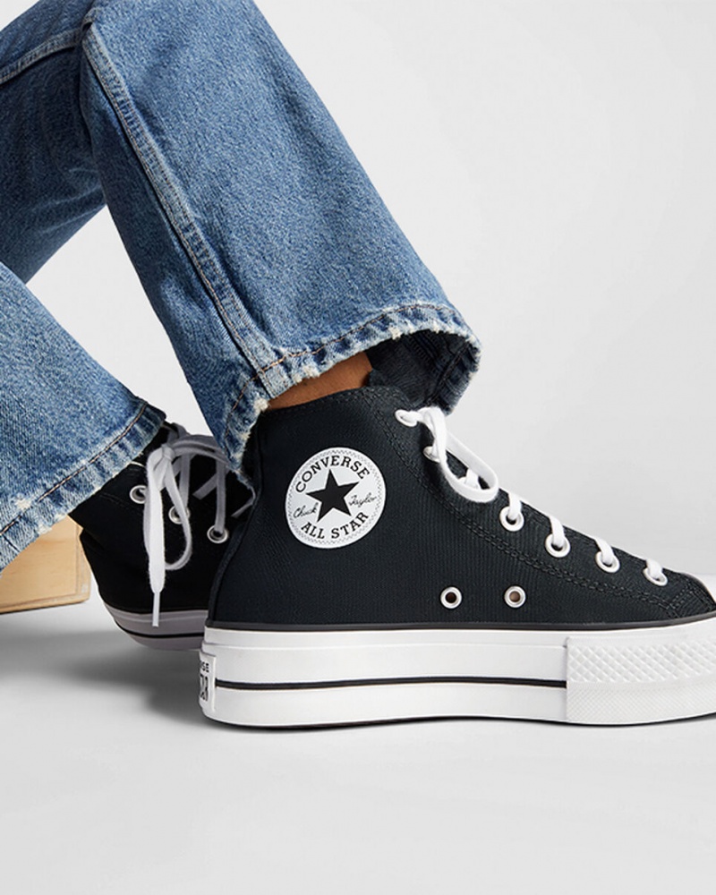 Converse Chuck Taylor All Star Lift Plateforme Noir Blanche Blanche | QL8902637