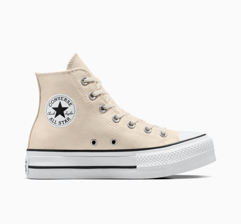 Converse Chuck Taylor All Star Lift Plateforme Blanche Noir | XV7601392