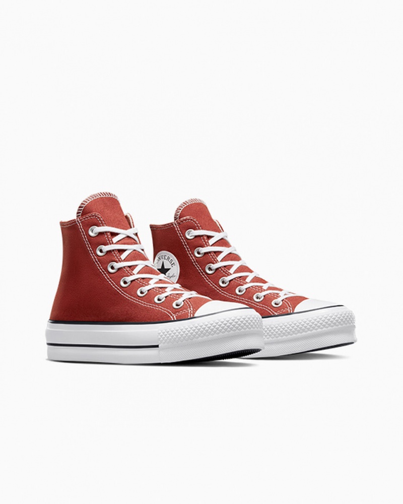 Converse Chuck Taylor All Star Lift Plateforme Rouge Blanche Noir | YN6518490