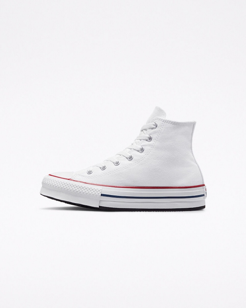 Converse Chuck Taylor All Star Lift Plateforme Blanche Bleu Marine | QB0246318