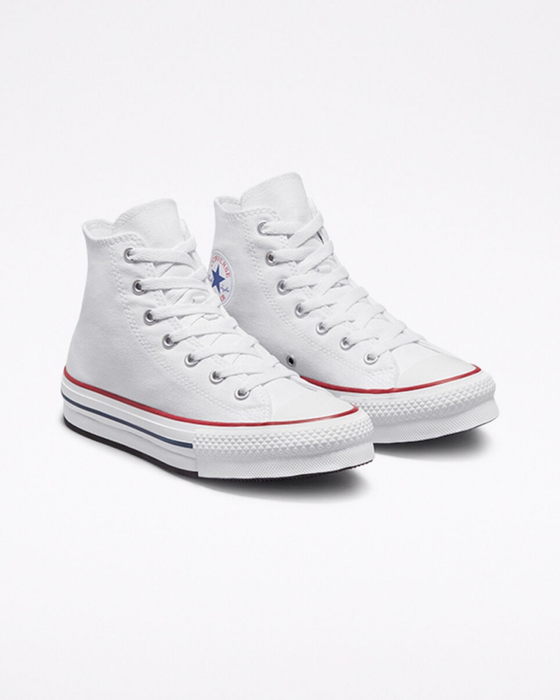 Converse Chuck Taylor All Star Lift Plateforme Blanche Bleu Marine | QB0246318