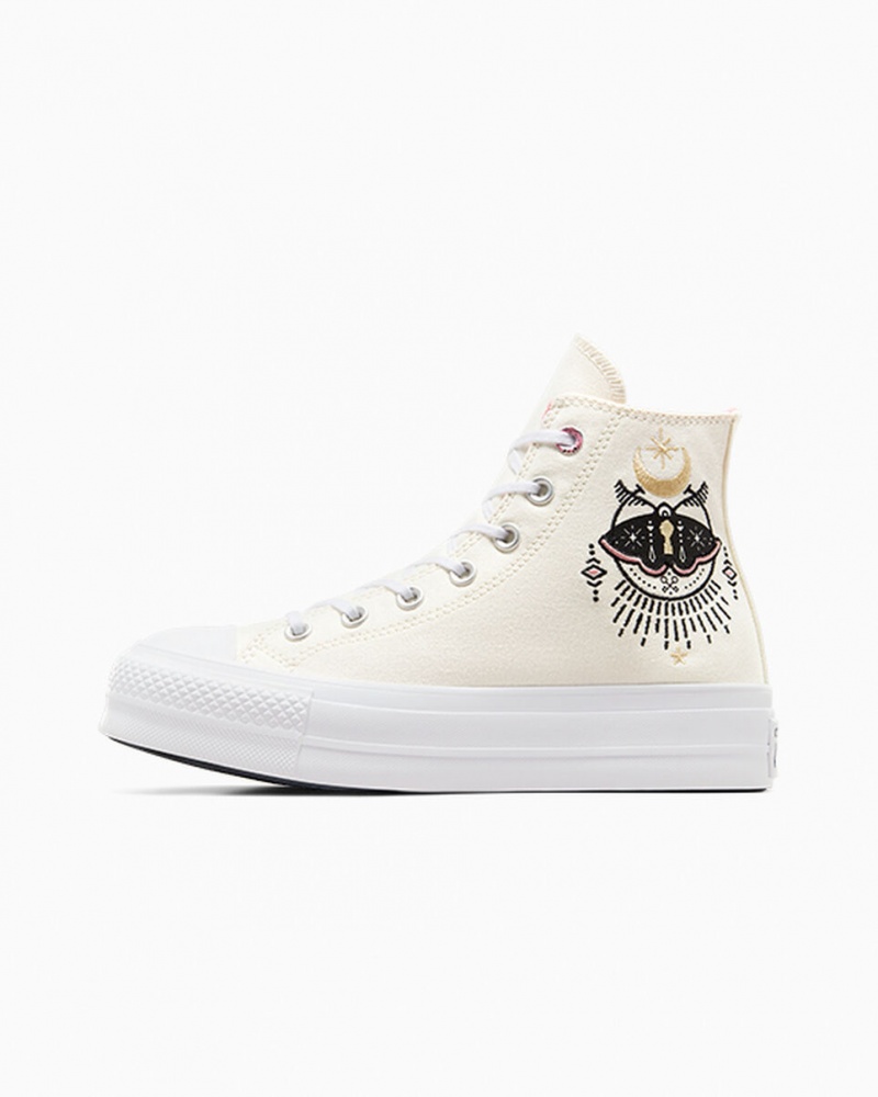 Converse Chuck Taylor All Star Lift Plateforme Alchemy Embroidery Noir Rose | OC7196025