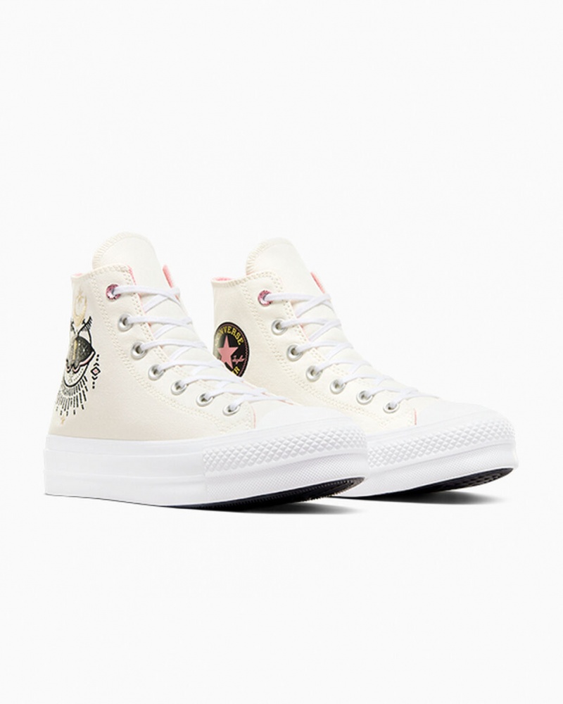 Converse Chuck Taylor All Star Lift Plateforme Alchemy Embroidery Noir Rose | OC7196025