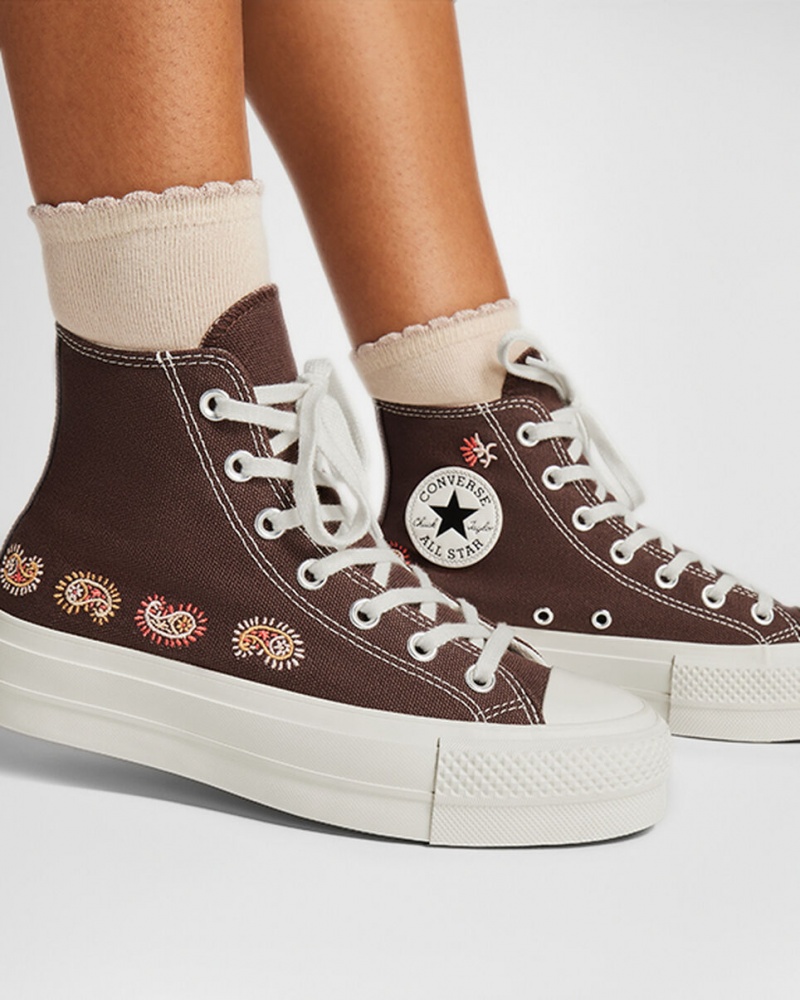 Converse Chuck Taylor All Star Lift Plateforme Crafted Evolution Marron Rose | PY3521968