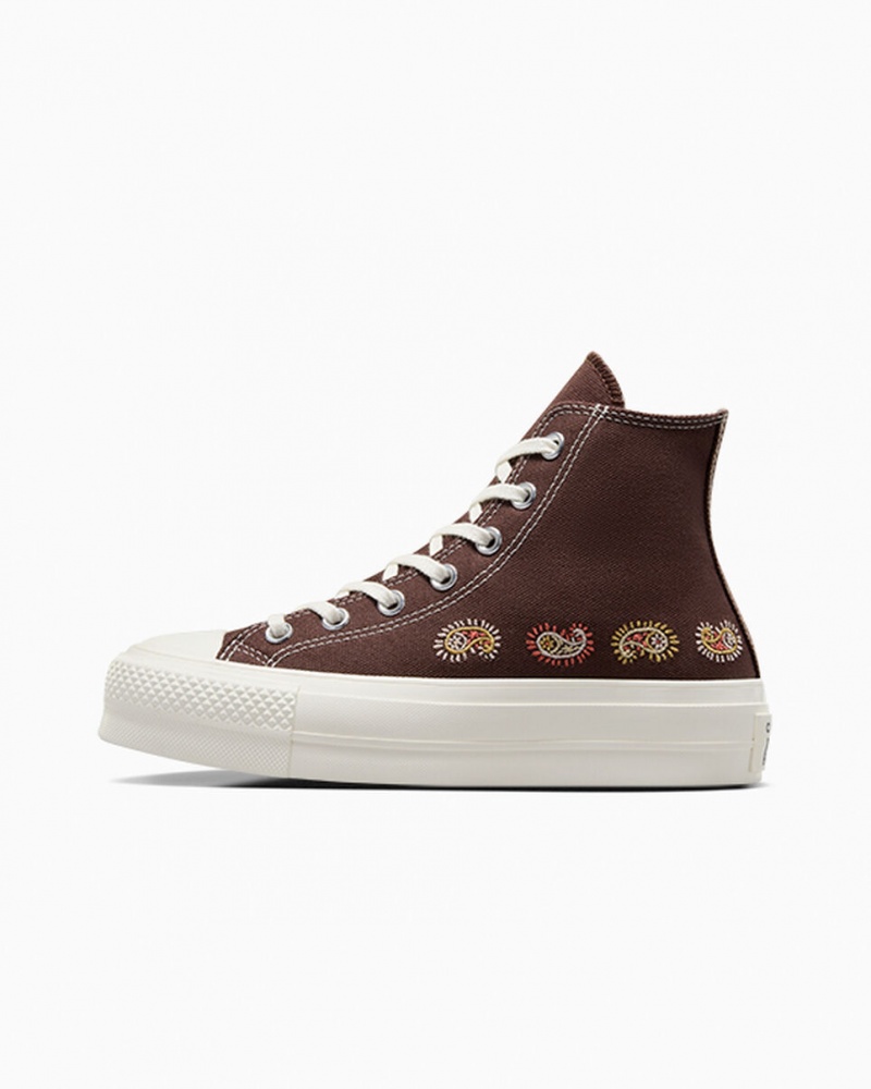 Converse Chuck Taylor All Star Lift Plateforme Crafted Evolution Marron Rose | PY3521968