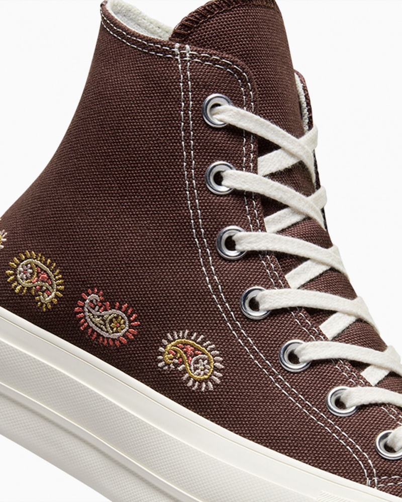 Converse Chuck Taylor All Star Lift Plateforme Crafted Evolution Marron Rose | PY3521968