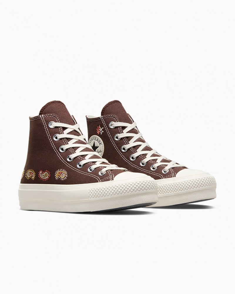 Converse Chuck Taylor All Star Lift Plateforme Crafted Evolution Marron Rose | PY3521968