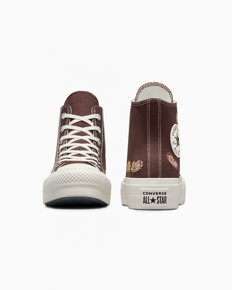 Converse Chuck Taylor All Star Lift Plateforme Crafted Evolution Marron Rose | PY3521968