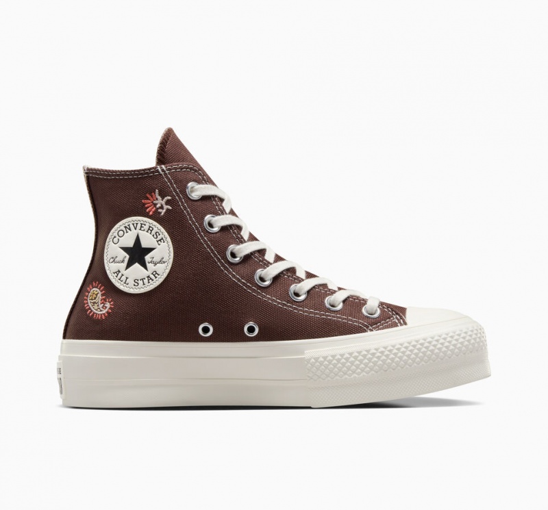 Converse Chuck Taylor All Star Lift Plateforme Crafted Evolution Marron Rose | PY3521968