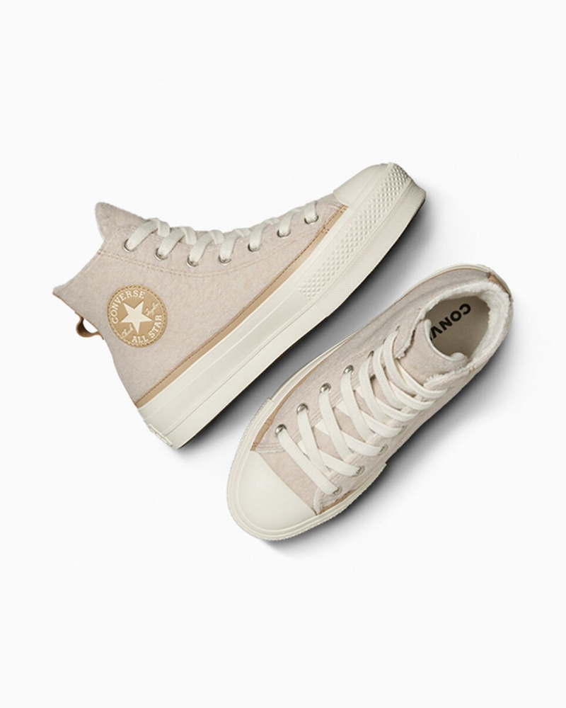 Converse Chuck Taylor All Star Lift Plateforme Faux Mohair Egret / Epic Dune / Egret | NY2649053