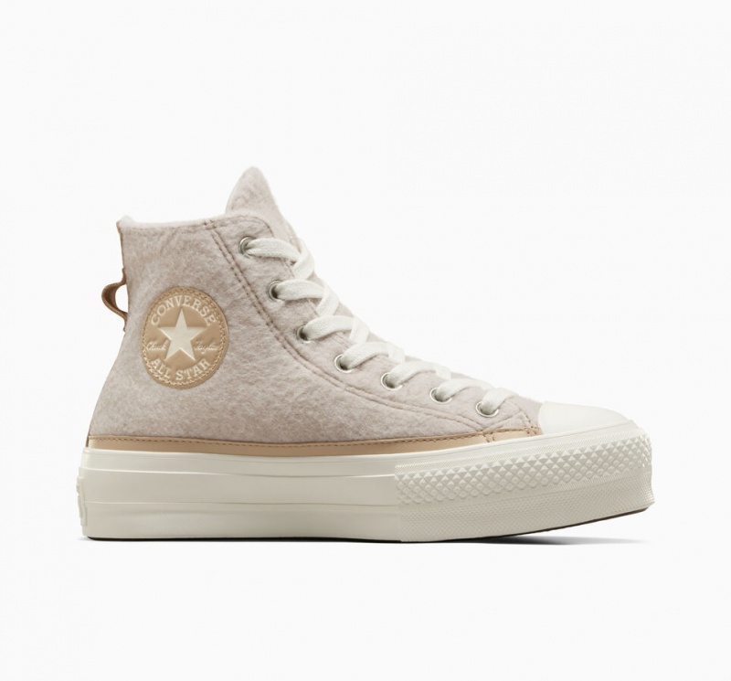 Converse Chuck Taylor All Star Lift Plateforme Faux Mohair Egret / Epic Dune / Egret | NY2649053