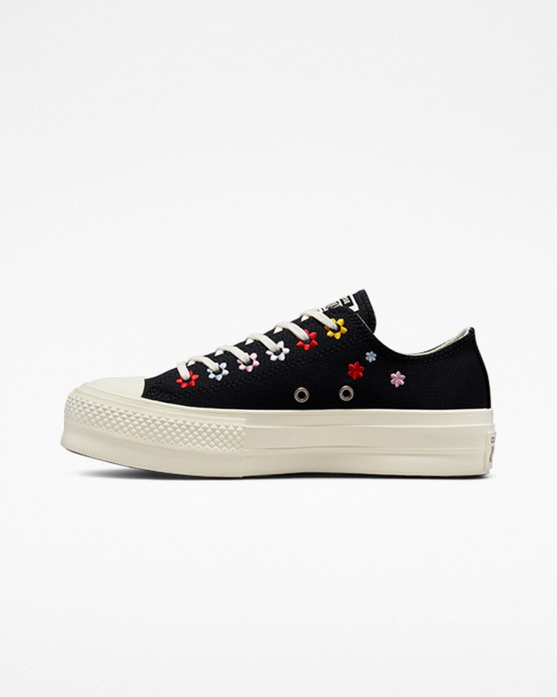 Converse Chuck Taylor All Star Lift Plateforme Floral Embroidery Noir | GZ4257836