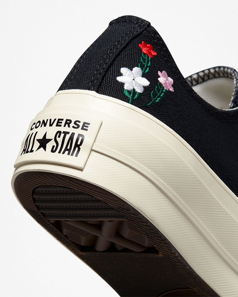 Converse Chuck Taylor All Star Lift Plateforme Floral Embroidery Noir | GZ4257836