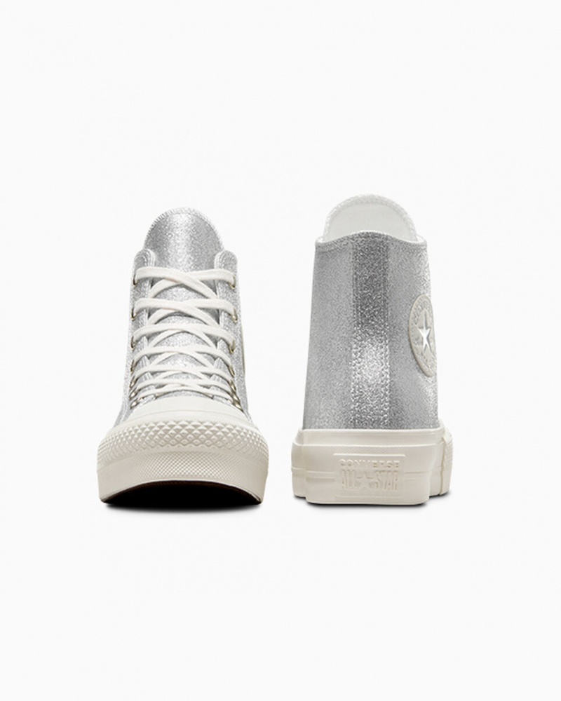 Converse Chuck Taylor All Star Lift Plateforme Glitter Argent | AN7813054