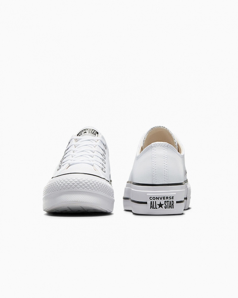 Converse Chuck Taylor All Star Lift Plateforme Cuir Blanche Noir Blanche | CV8261973