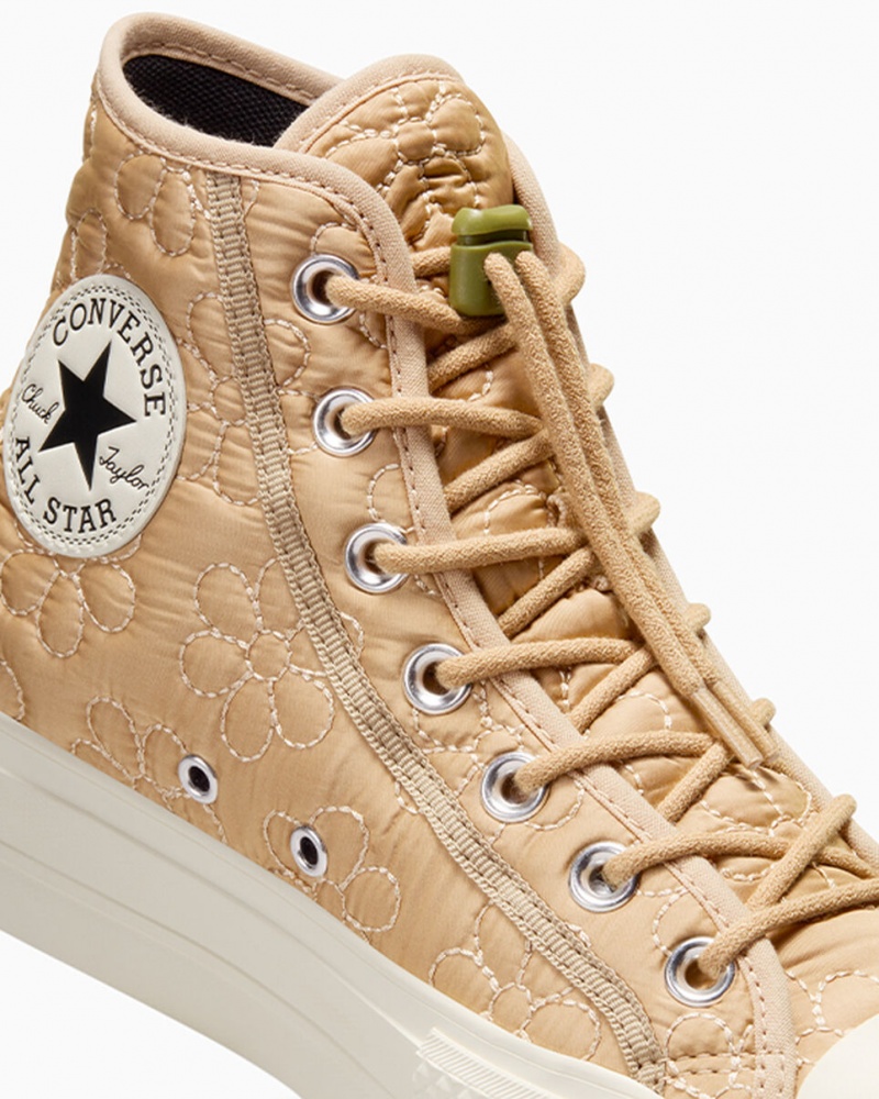 Converse Chuck Taylor All Star Lift Plateforme Matelassé Kaki | QZ8026754