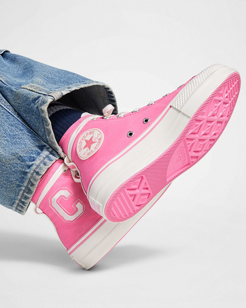 Converse Chuck Taylor All Star Lift Plateforme Retro Varsity Rose Rose | JX0132946