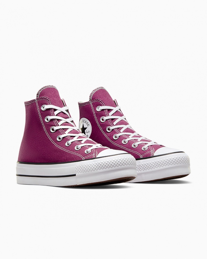 Converse Chuck Taylor All Star Lift Plateforme Seasonal Color Blanche Noir | CW5987024