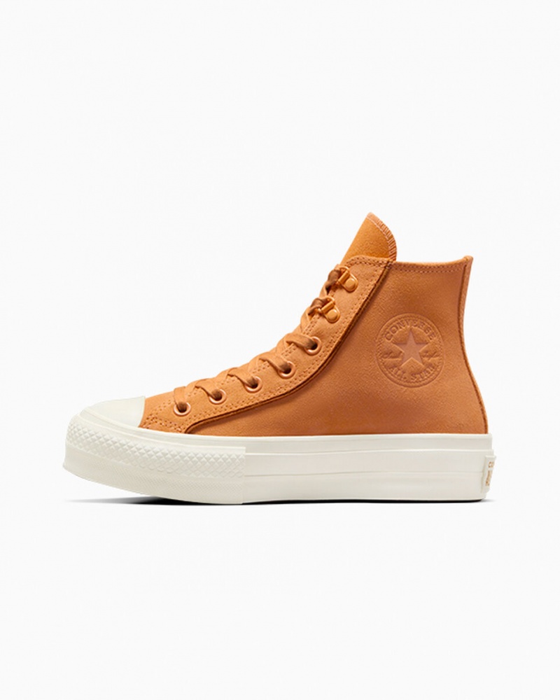 Converse Chuck Taylor All Star Lift Plateforme Daim Tiger Moth / Tawny Owl / Egret | RS8072361