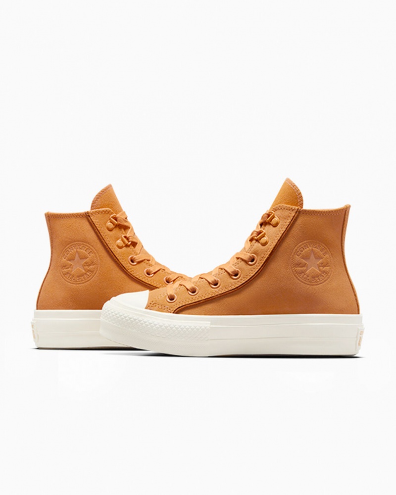 Converse Chuck Taylor All Star Lift Plateforme Daim Tiger Moth / Tawny Owl / Egret | RS8072361