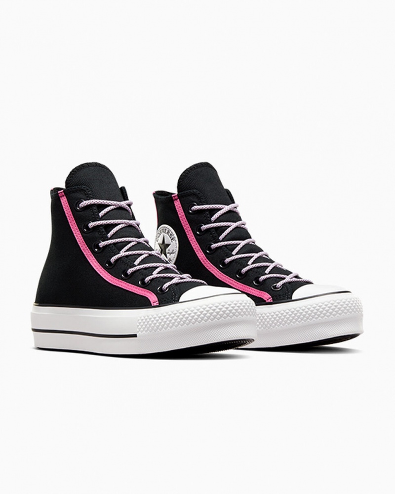 Converse Chuck Taylor All Star Lift Plateforme Utility Twist Noir Rose Blanche | MJ0254136