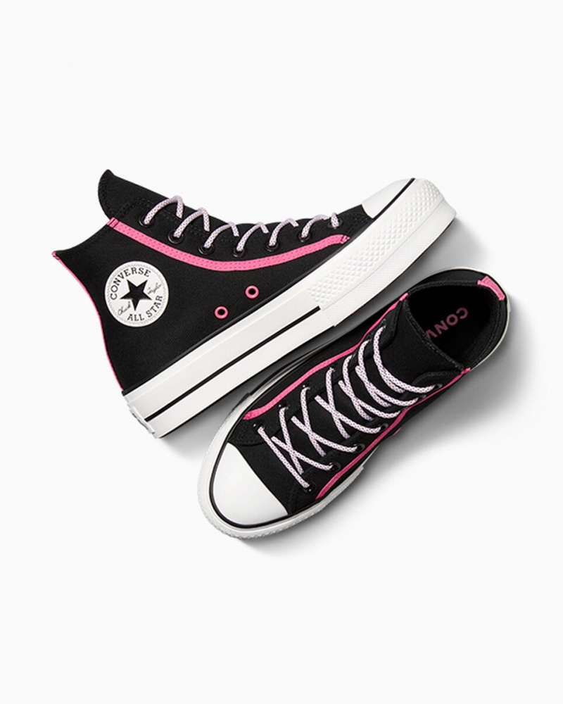 Converse Chuck Taylor All Star Lift Plateforme Utility Twist Noir Rose Blanche | MJ0254136