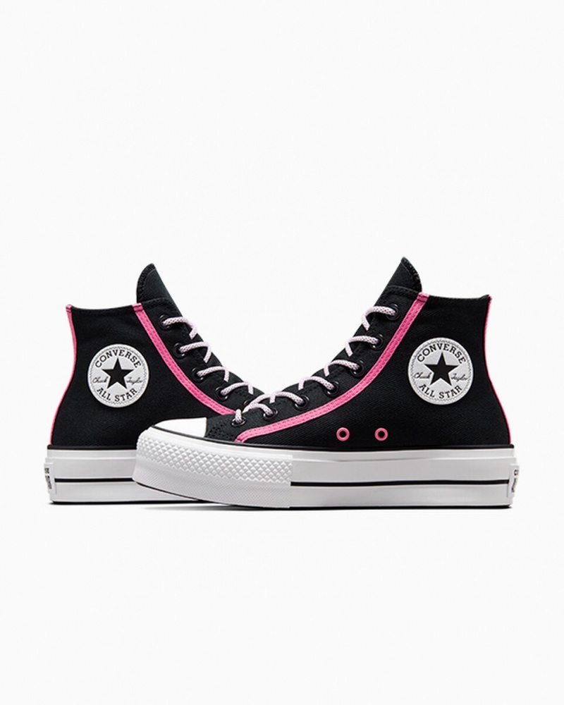 Converse Chuck Taylor All Star Lift Plateforme Utility Twist Noir Rose Blanche | MJ0254136