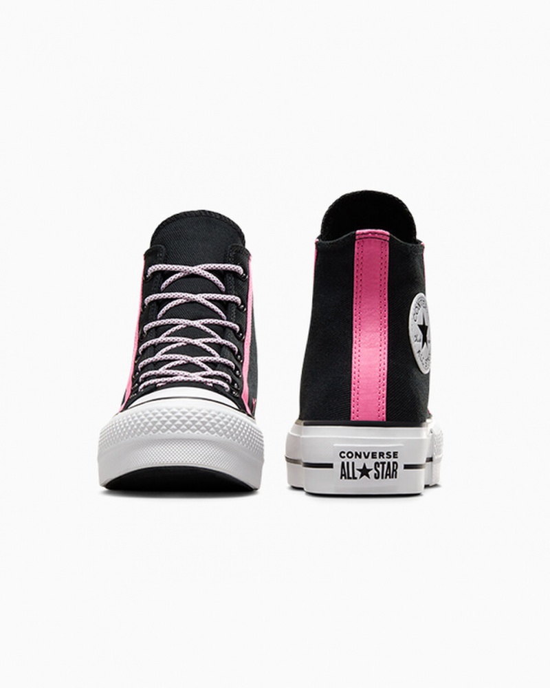 Converse Chuck Taylor All Star Lift Plateforme Utility Twist Noir Rose Blanche | MJ0254136