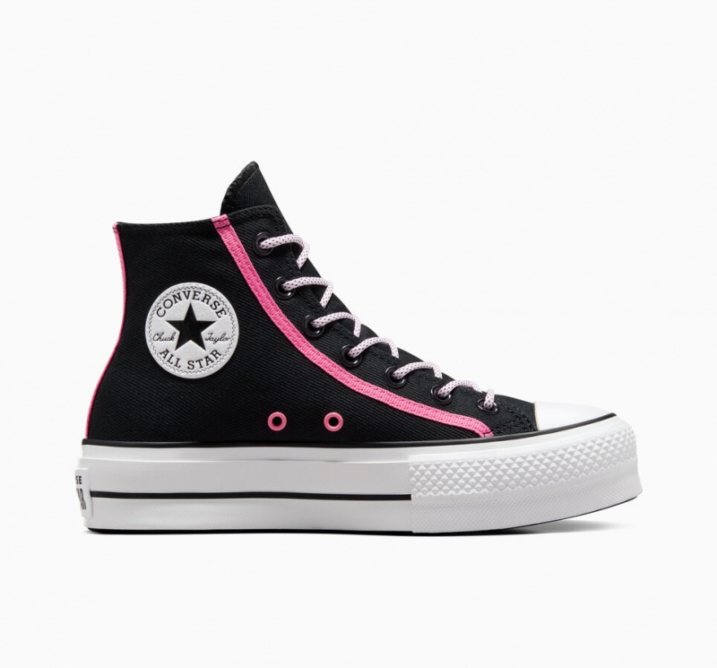 Converse Chuck Taylor All Star Lift Plateforme Utility Twist Noir Rose Blanche | MJ0254136