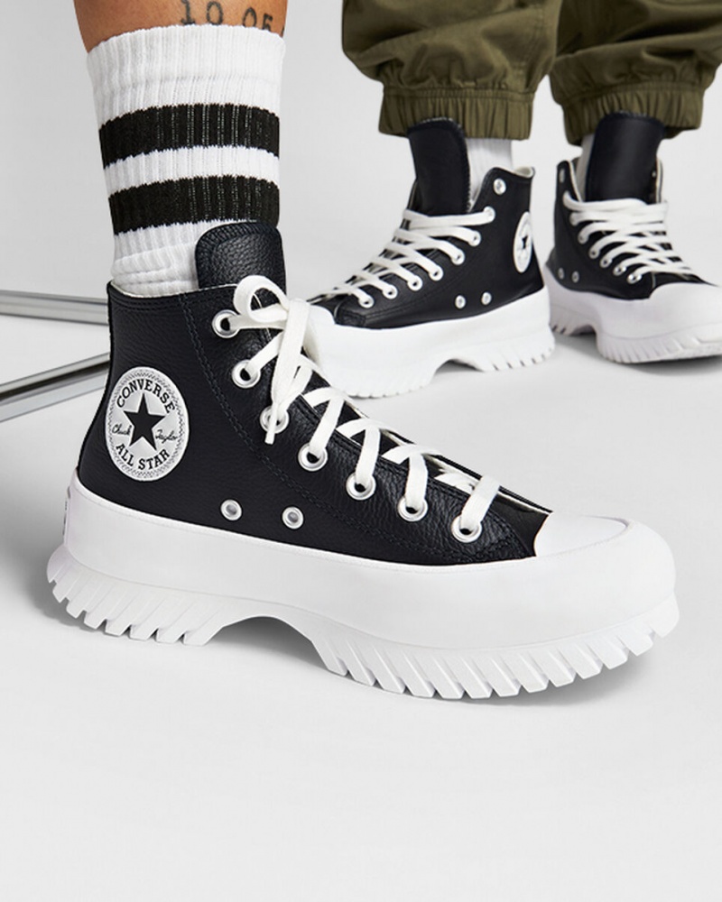 Converse Chuck Taylor All Star Lugged 2.0 Cuir Noir Blanche | PB3724580