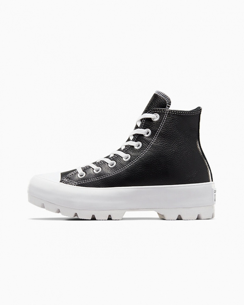 Converse Chuck Taylor All Star Lugged Cuir Noir Blanche Blanche | YQ0159762