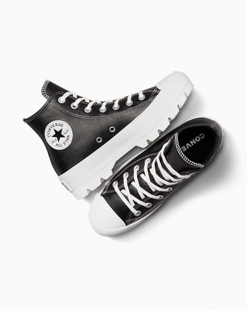 Converse Chuck Taylor All Star Lugged Cuir Noir Blanche Blanche | YQ0159762