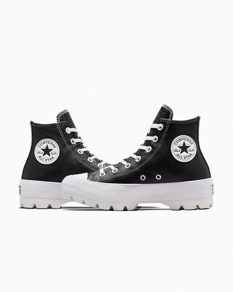 Converse Chuck Taylor All Star Lugged Cuir Noir Blanche Blanche | YQ0159762