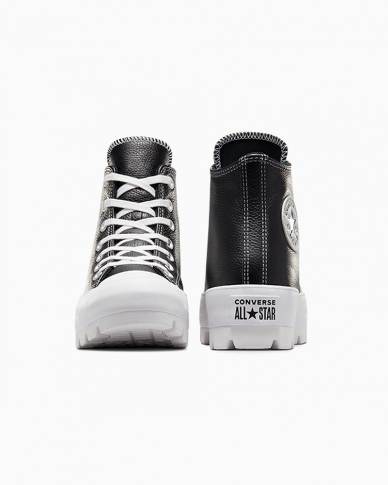 Converse Chuck Taylor All Star Lugged Cuir Noir Blanche Blanche | YQ0159762