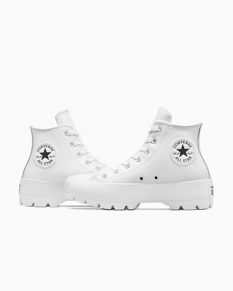 Converse Chuck Taylor All Star Lugged Cuir Blanche Noir Blanche | QB9248601