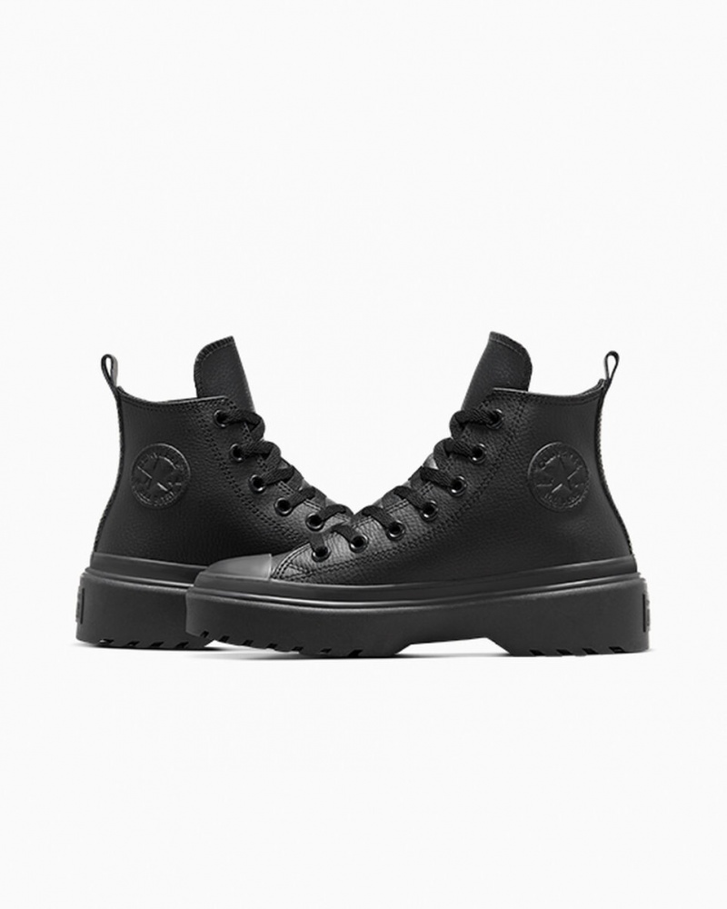 Converse Chuck Taylor All Star Lugged Lift Plateforme Cuir Noir Noir Noir | BK1257490