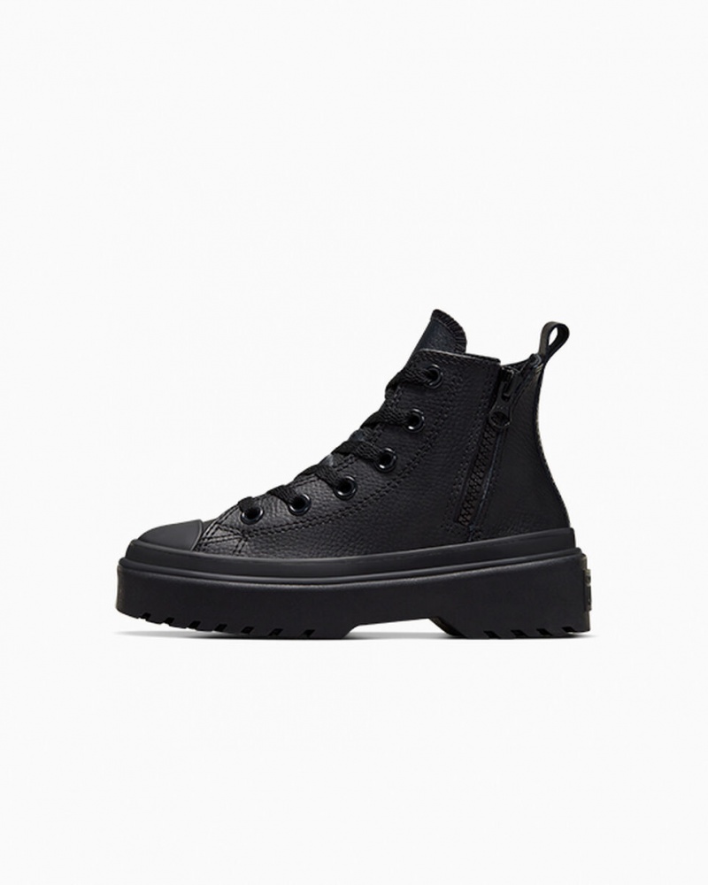 Converse Chuck Taylor All Star Lugged Lift Plateforme Cuir Noir Noir Noir | IO0329748