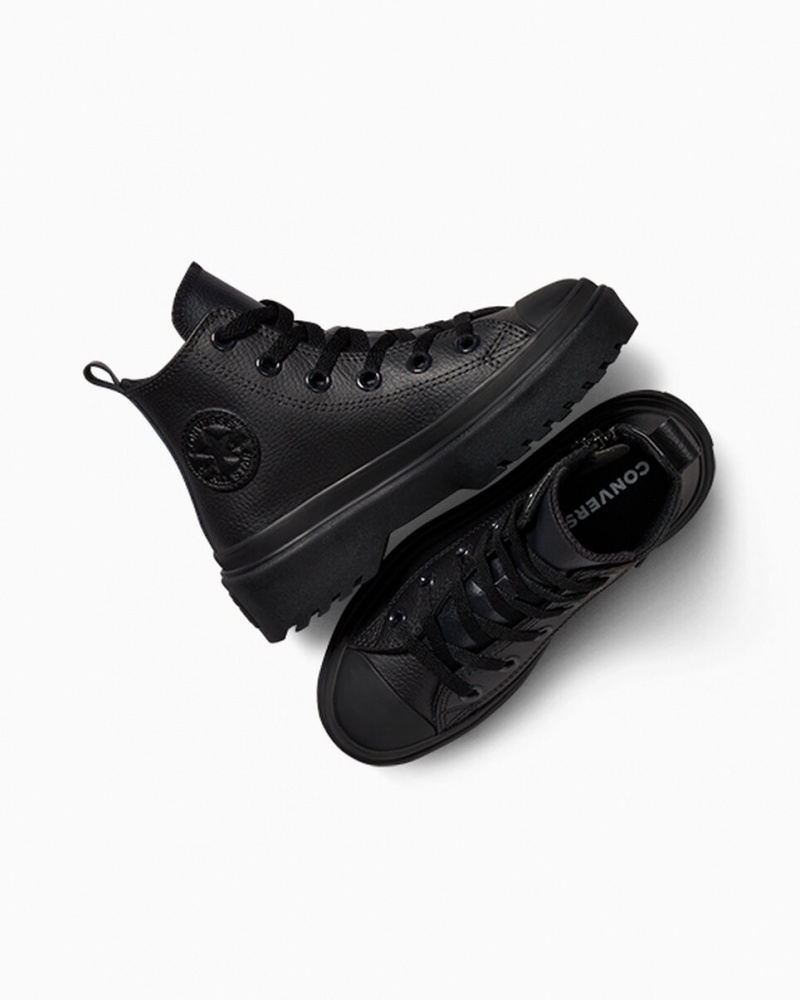 Converse Chuck Taylor All Star Lugged Lift Plateforme Cuir Noir Noir Noir | IO0329748