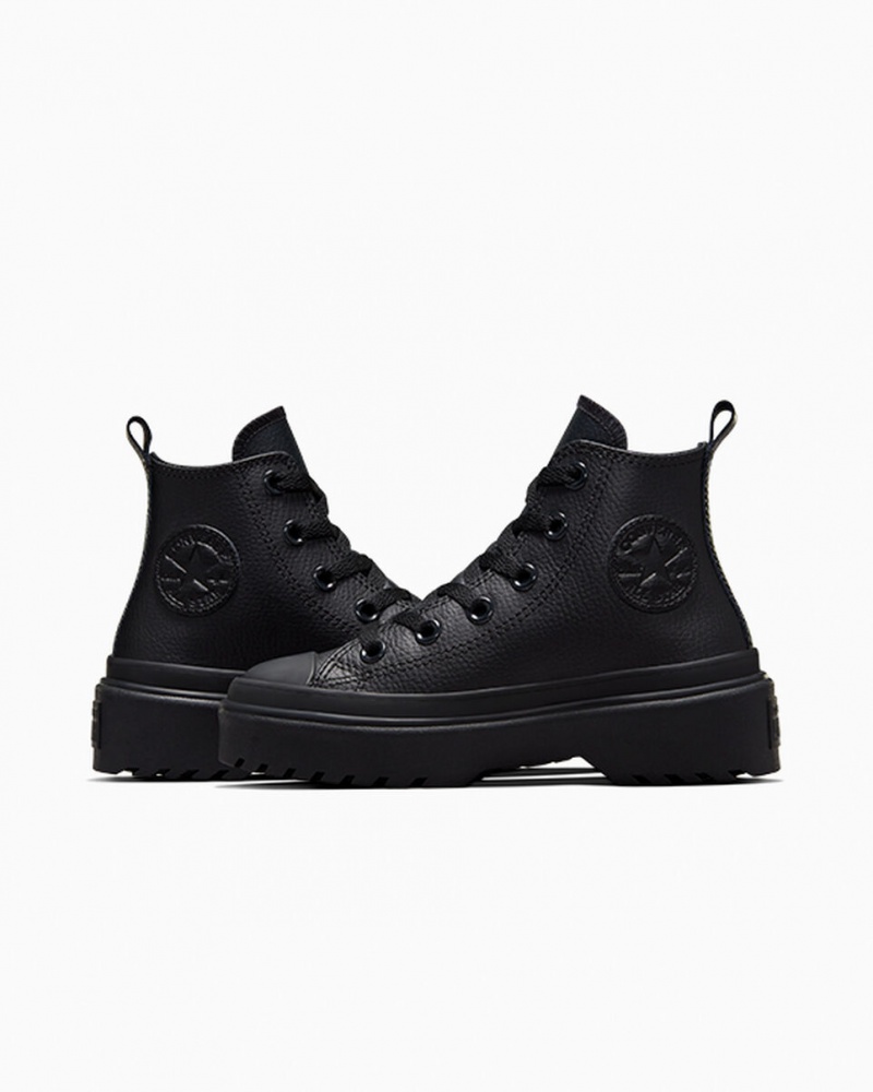 Converse Chuck Taylor All Star Lugged Lift Plateforme Cuir Noir Noir Noir | IO0329748