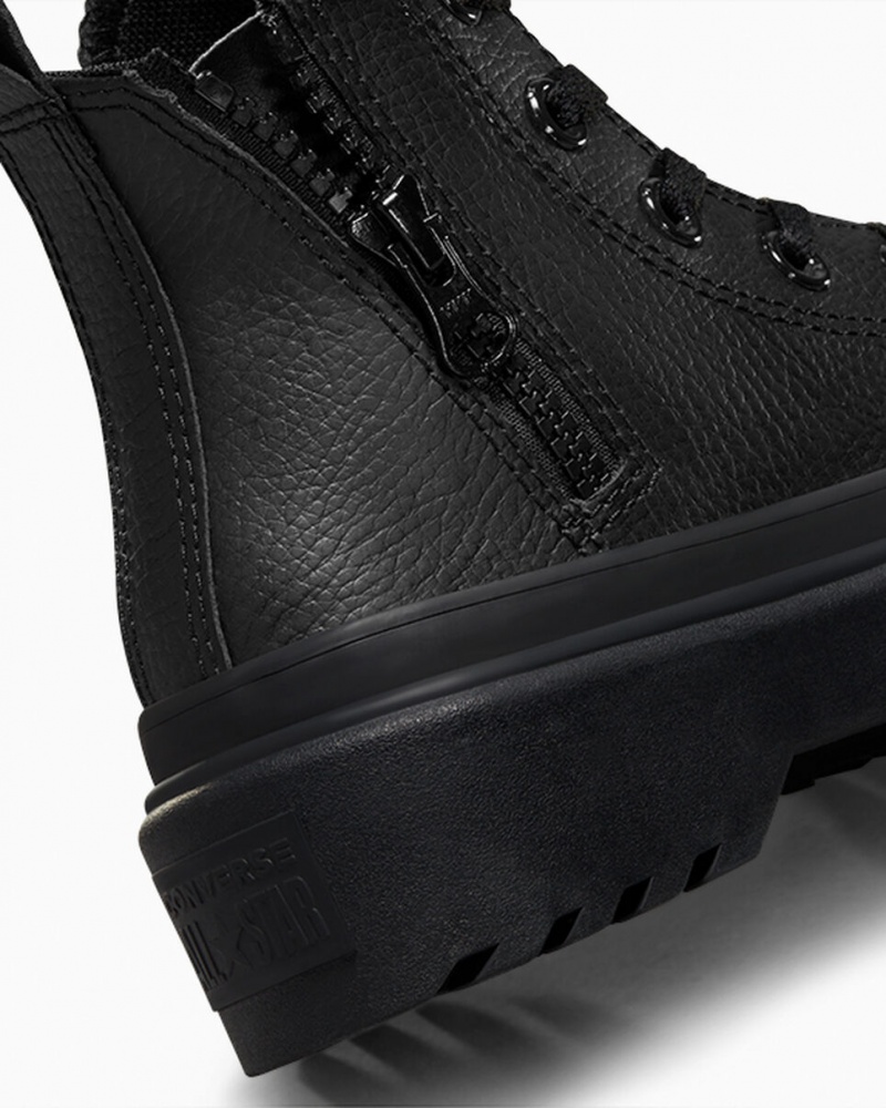 Converse Chuck Taylor All Star Lugged Lift Plateforme Cuir Noir Noir Noir | IO0329748