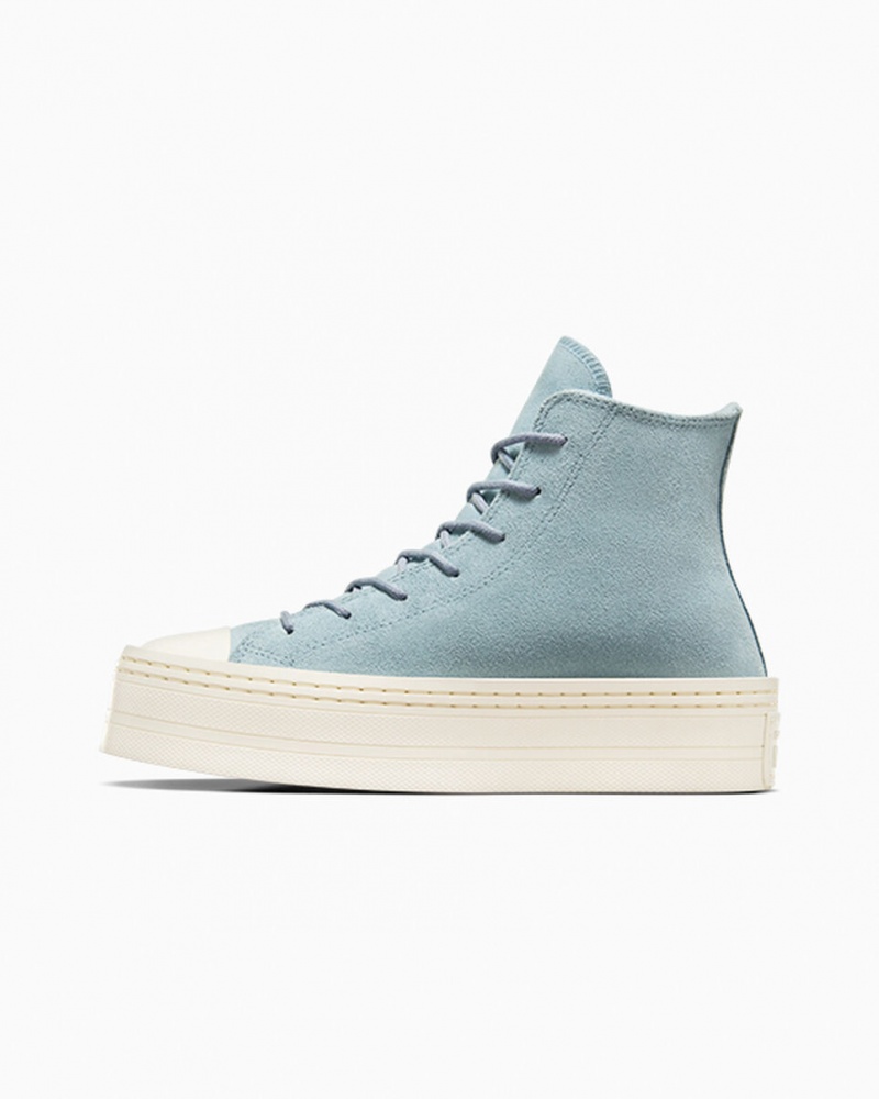 Converse Chuck Taylor All Star Modern Lift Plateforme Daim Bleu | RL6827014