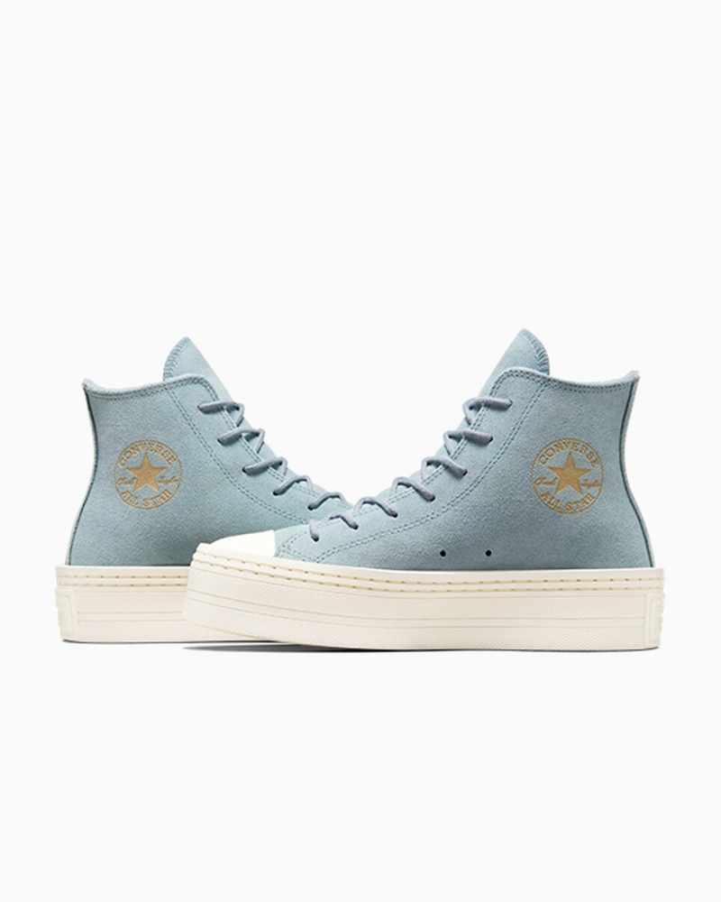 Converse Chuck Taylor All Star Modern Lift Plateforme Daim Bleu | RL6827014