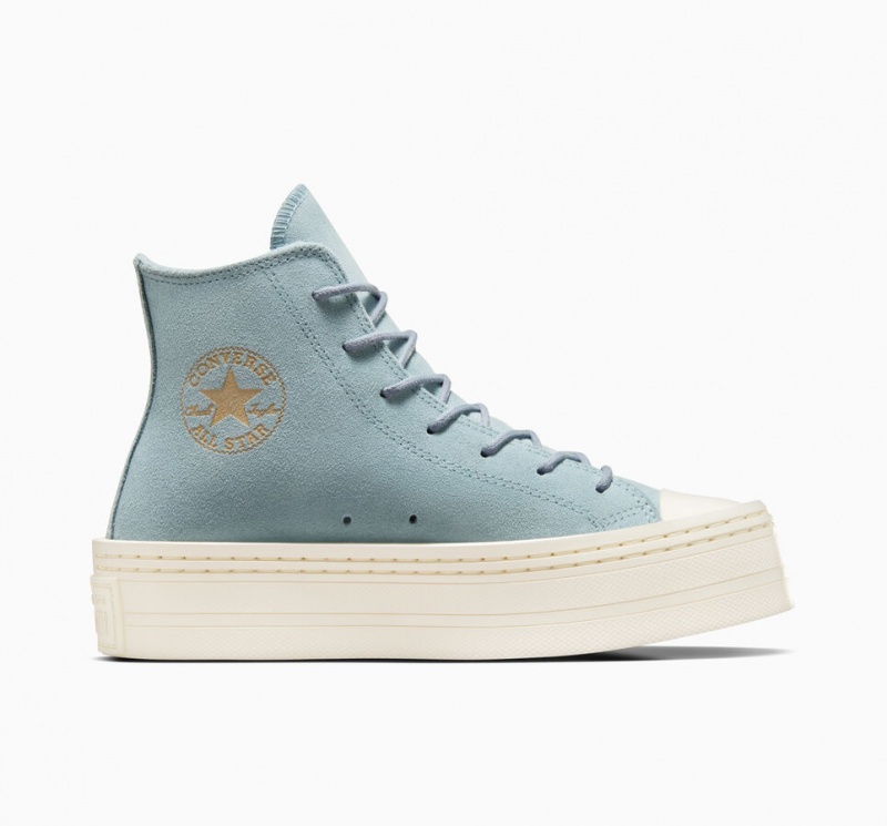 Converse Chuck Taylor All Star Modern Lift Plateforme Daim Bleu | RL6827014