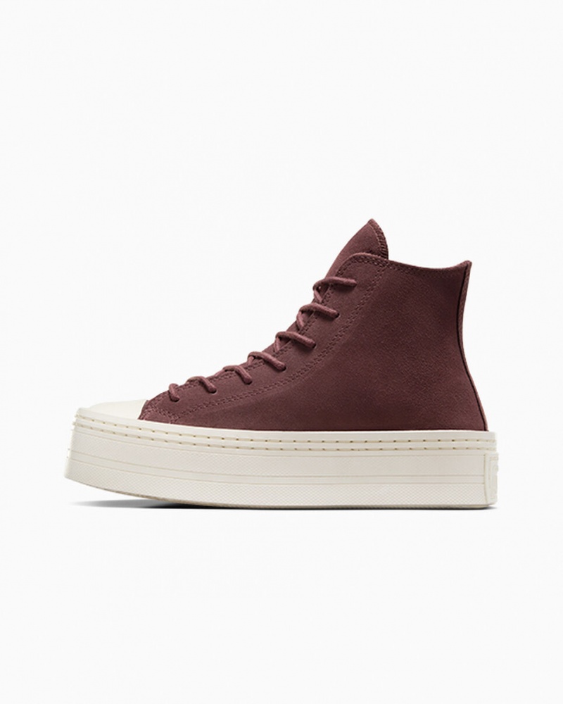 Converse Chuck Taylor All Star Modern Lift Plateforme Daim Marron | KU2470985