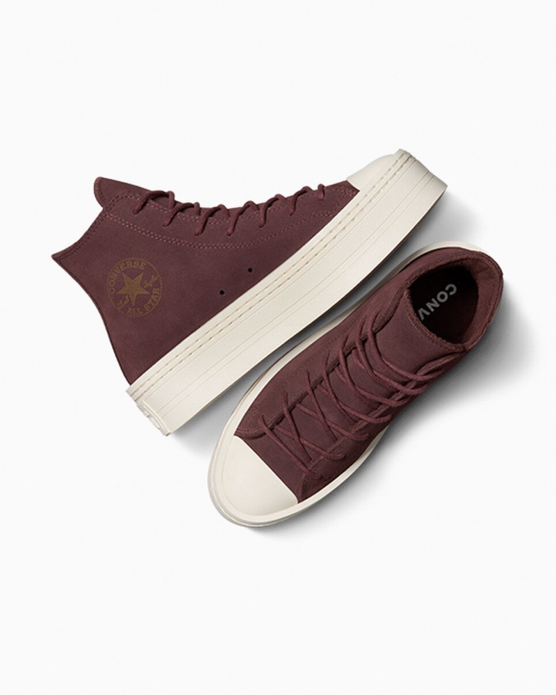 Converse Chuck Taylor All Star Modern Lift Plateforme Daim Marron | KU2470985