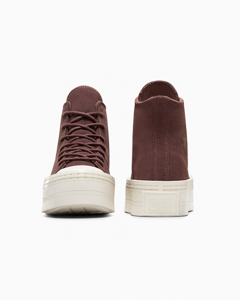 Converse Chuck Taylor All Star Modern Lift Plateforme Daim Marron | KU2470985