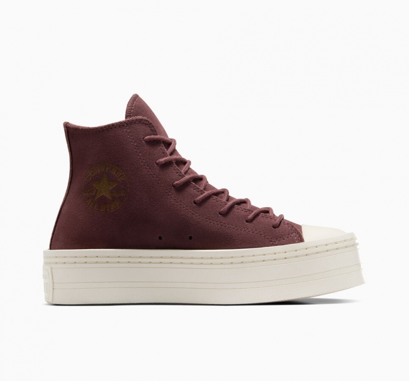 Converse Chuck Taylor All Star Modern Lift Plateforme Daim Marron | KU2470985