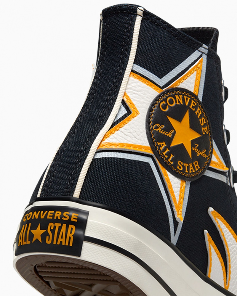 Converse Chuck Taylor All Star Moto Noir Blanche Jaune | DE6741958